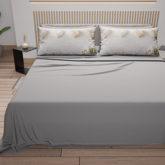 Draps en coton, Parure de lit avec taies d'oreiller en impression digitale Shabby 325