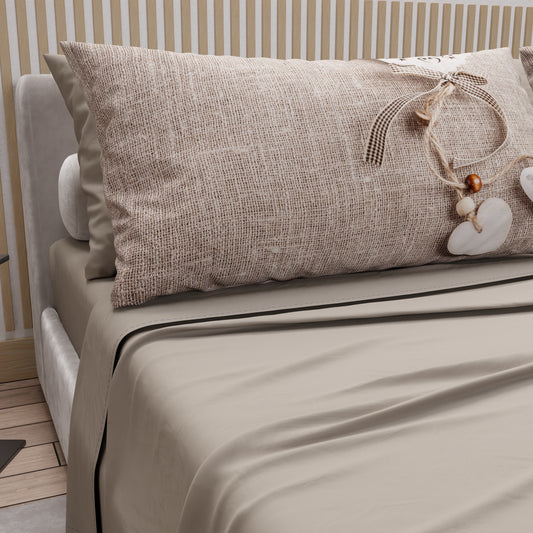 Draps en coton, Parure de lit avec taies d'oreiller en impression digitale Shabby 331