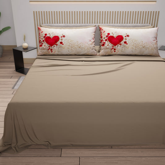 Draps en coton, Parure de lit avec taies d'oreiller en impression digitale Shabby 338