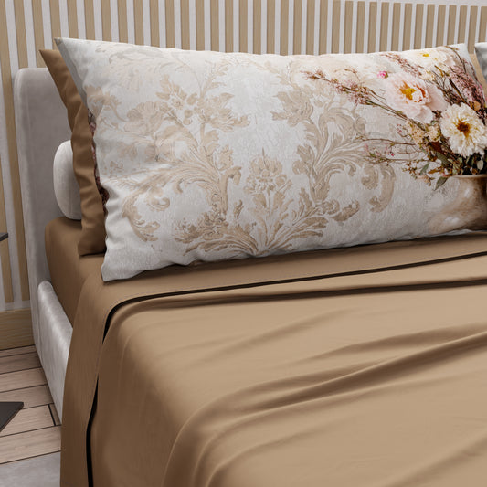 Draps en Coton, Ensemble de Lit avec Taies d'Oreiller en Impression Digitale Shabby 341