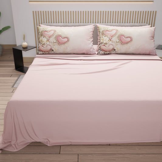 Lenzuola in Cotone, Completo Letto con Federe in Stampa Digitale Shabby 343