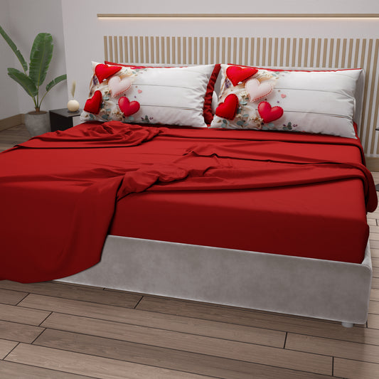 Lenzuola in Cotone, Completo Letto con Federe in Stampa Digitale Shabby 344