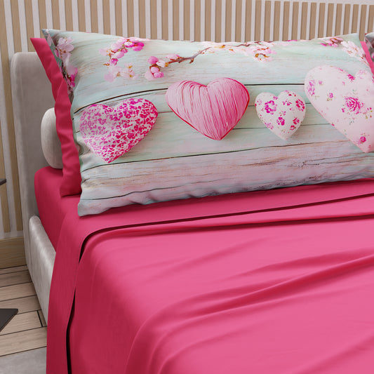 Lenzuola in Cotone, Completo Letto con Federe in Stampa Digitale Shabby 346