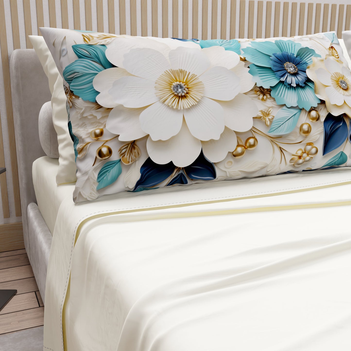 Courtepointe Unie en Velours Tiffany + Draps assortis et Taie d'oreiller Digitale