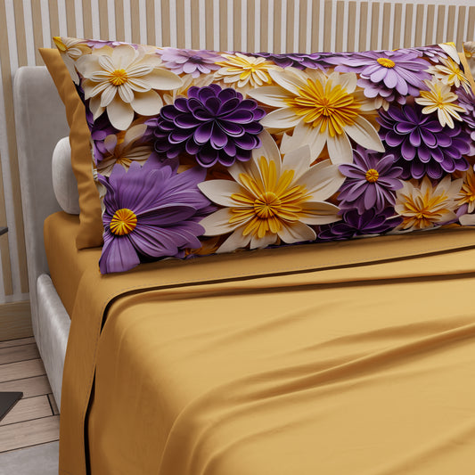 Draps en coton, Parure de lit avec taies d'oreiller en impression numérique florale 05-4