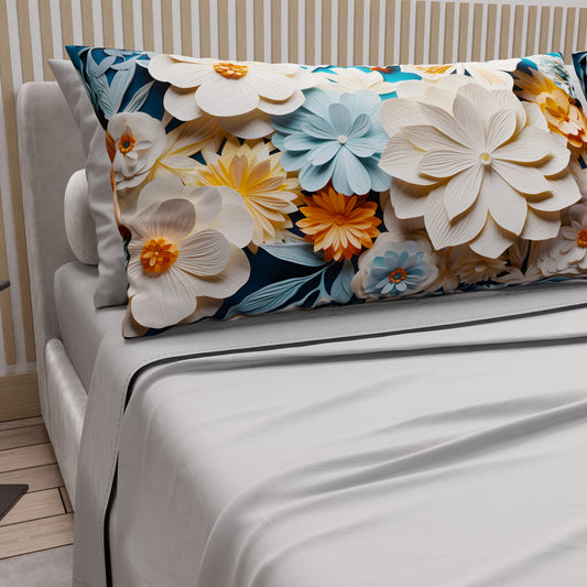 Lenzuola in Cotone, Completo Letto con Federe in Stampa Digitale Floreale 05-5