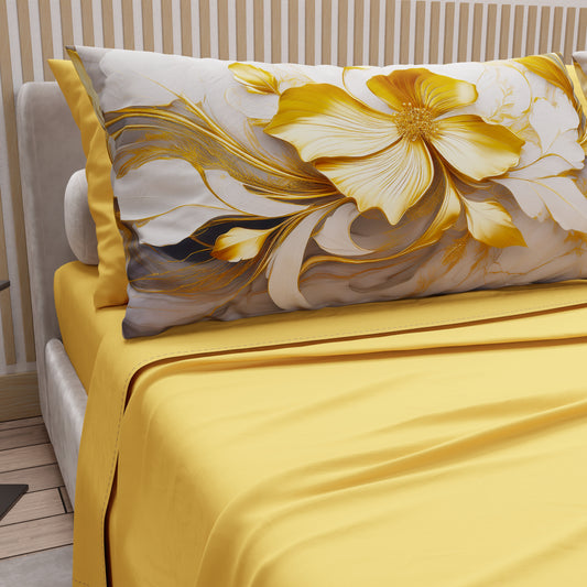 Lenzuola in Cotone, Completo Letto con Federe in Stampa Digitale Floreale 06-20