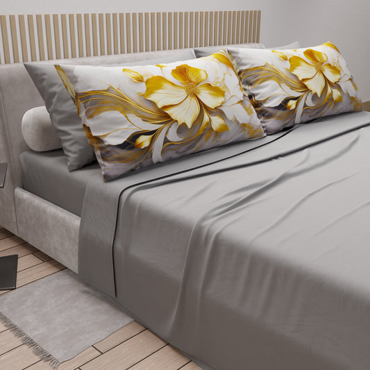 Lenzuola in Cotone, Completo Letto con Federe in Stampa Digitale Floreale 06-20