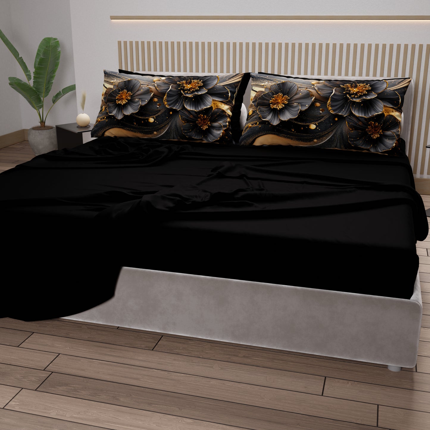 Lenzuola in Cotone, Completo Letto con Federe in Stampa Digitale Floreale 06-22