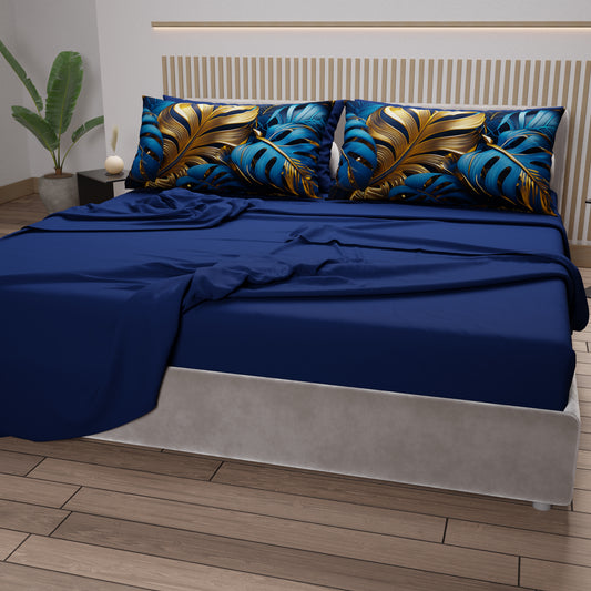 Draps en coton, parure de lit avec taies d'oreiller en impression numérique Tropical 06-5