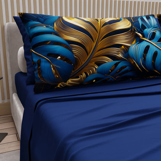 Draps en coton, parure de lit avec taies d'oreiller en impression numérique Tropical 06-5
