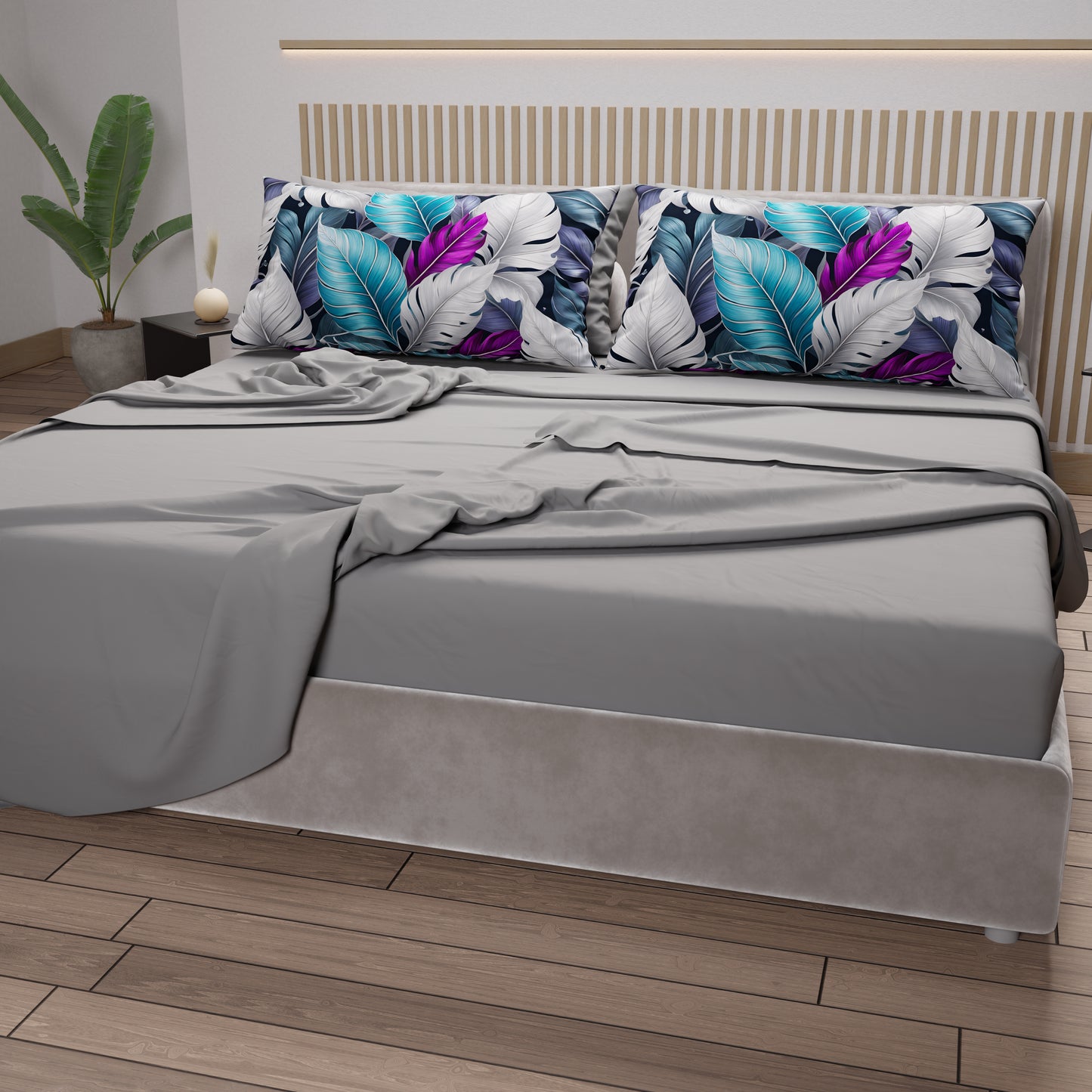 Lenzuola in Cotone, Completo Letto con Federe in Stampa Digitale Tropical 06-6