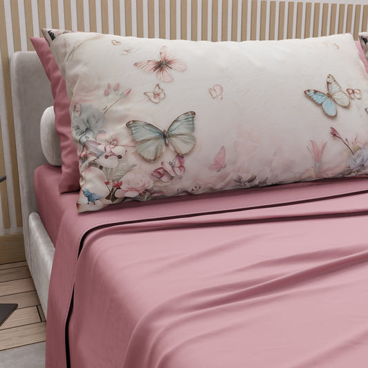 Draps en coton, parure de lit avec taies d'oreiller en impression numérique florale F10