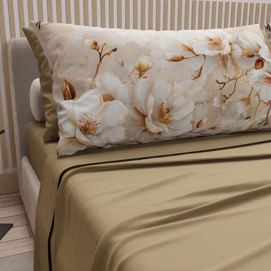 Draps en coton, parure de lit avec taies d'oreiller en impression numérique florale F12