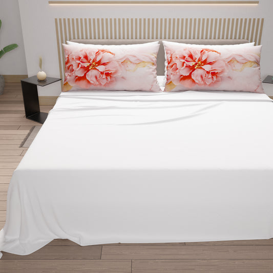 Draps en Coton, Parure de Lit avec Taies d'Oreiller en Impression Numérique Honolulu