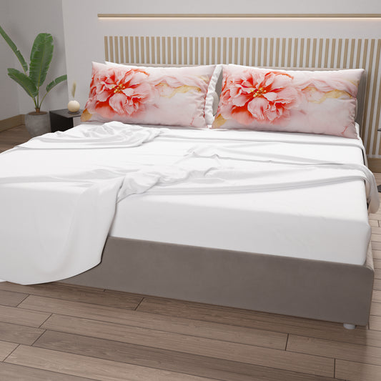 Draps en Coton, Parure de Lit avec Taies d'Oreiller en Impression Numérique Honolulu