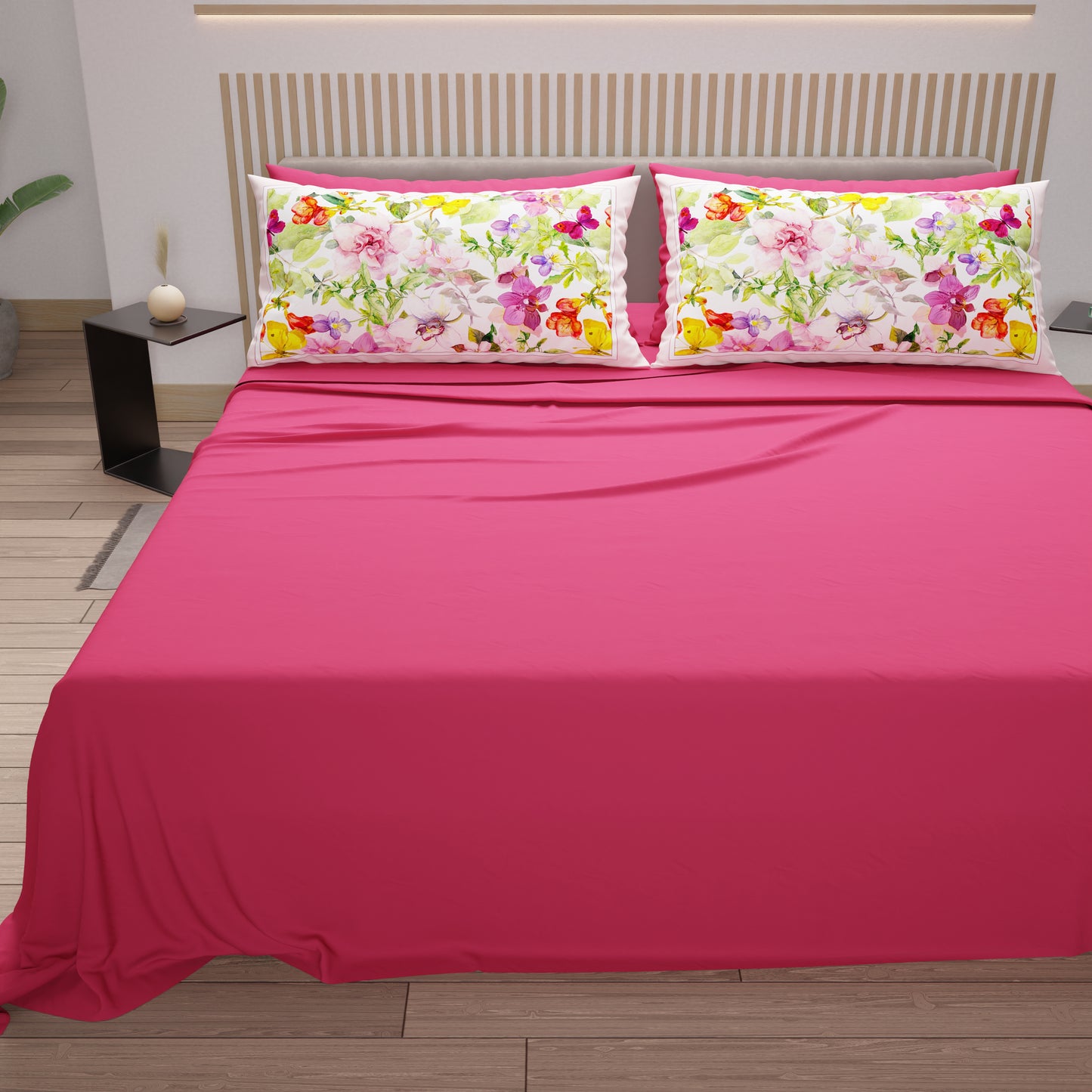 Lenzuola in Cotone, Completo Letto con Federe in Stampa Digitale Farfalle