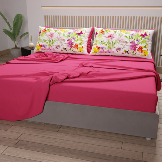 Lenzuola in Cotone, Completo Letto con Federe in Stampa Digitale Farfalle