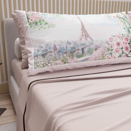 Lenzuola in Cotone, Completo Letto con Federe in Stampa Digitale City 01