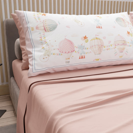 Lenzuola in Cotone, Completo Letto con Federe in Stampa Digitale Party Elephants