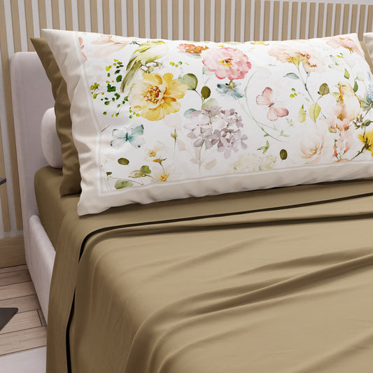Lenzuola in Cotone, Completo Letto con Federe in Stampa Digitale Floreale 06