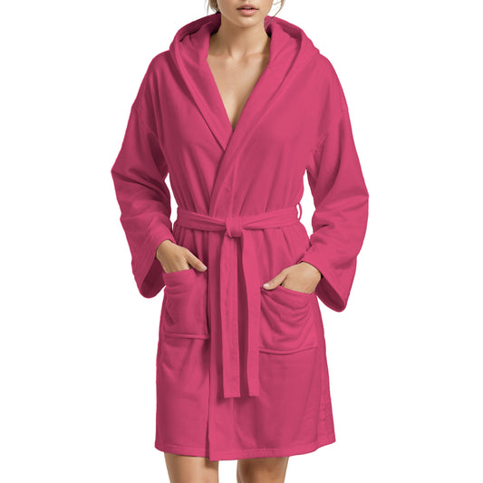 Fuchsia Microfibre Bathrobe for Men and Women