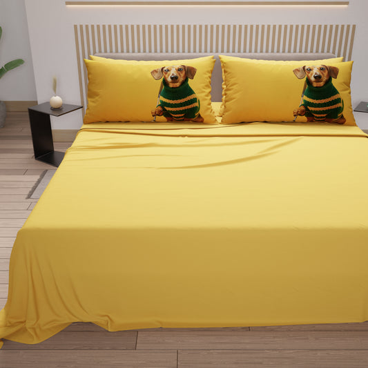 Draps en Coton, Parure de Lit avec Taies d'Oreiller en Impression Numérique Ugo 2