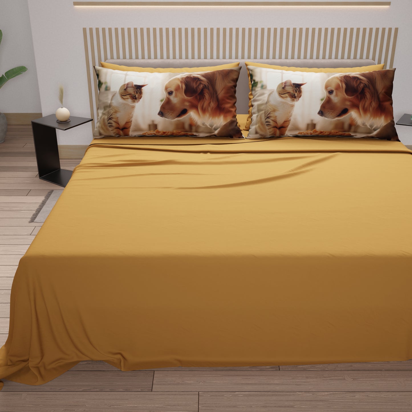 LenzuolaAnimali in Cotone, Completo Letto con Federe in Stampa Digitale Friends 02