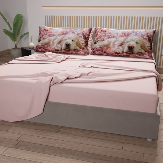 Draps Animaux en Coton, Parure de Lit avec Taies d'Oreiller en Impression Numérique Chien 11
