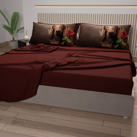 Lenzuola Animali in Cotone, Completo Letto con Federe in Stampa Digitale Ugo