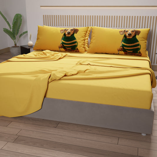 Draps en Coton, Parure de Lit avec Taies d'Oreiller en Impression Numérique Ugo 2