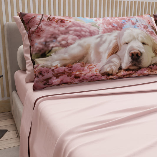 Draps Animaux en Coton, Parure de Lit avec Taies d'Oreiller en Impression Numérique Chien 11