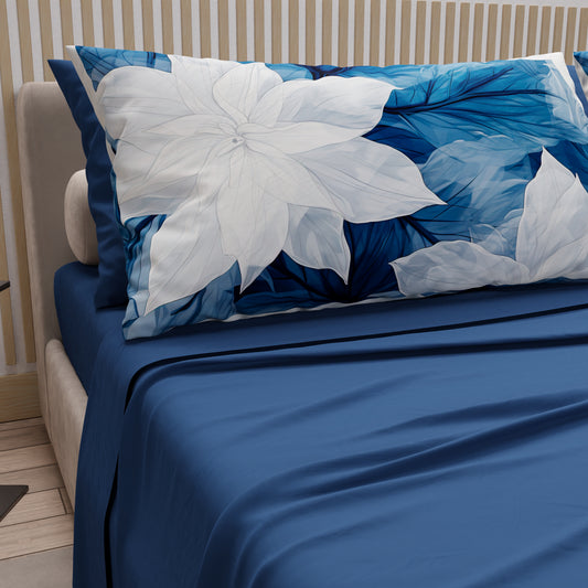 Draps en coton, parure de lit avec taies d'oreiller à impression numérique florale 108