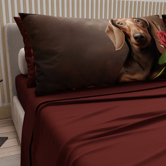 Lenzuola Animali in Cotone, Completo Letto con Federe in Stampa Digitale Ugo