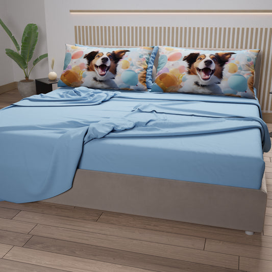 Lenzuola Animali in Cotone, Completo Letto con Federe in Stampa Digitale Dog 14