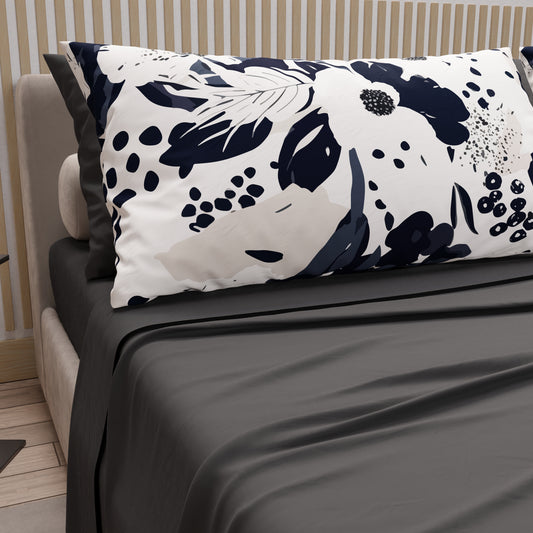 Draps en coton, parure de lit avec taies d'oreiller à impression numérique florale 111