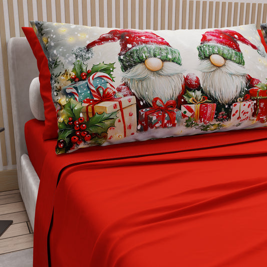 Draps de Noël en Coton, Parure de Lit avec Taies d'Oreiller en Impression Numérique 25 Xmas 11