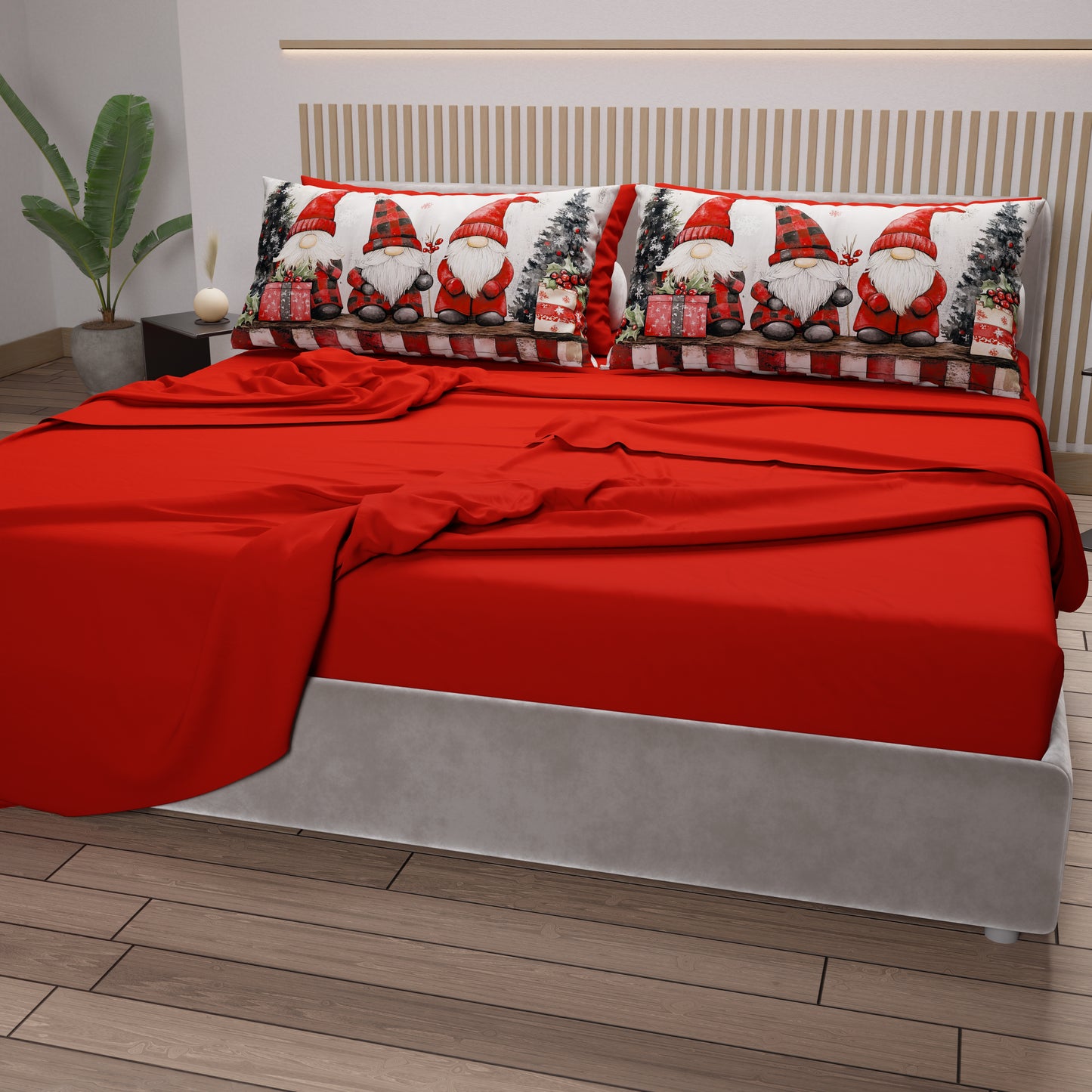 Lenzuola Natalizie in Cotone, Completo Letto con Federe in Stampa Digitale 25 Xmas 5