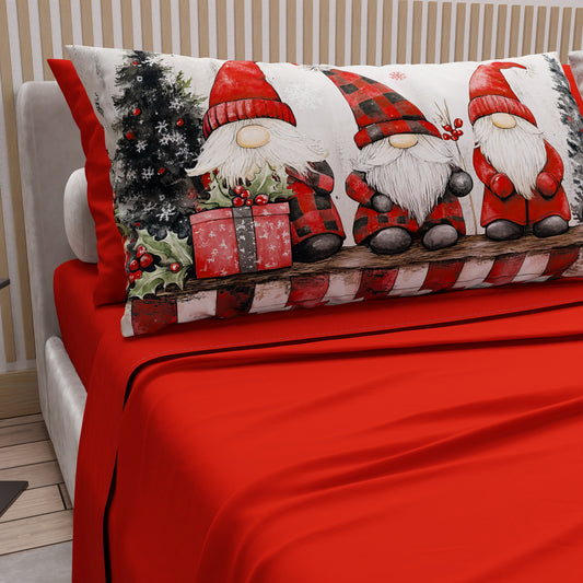 Draps de Noël en Coton, Parure de Lit avec Taies d'Oreiller en Impression Numérique 25 Xmas 5