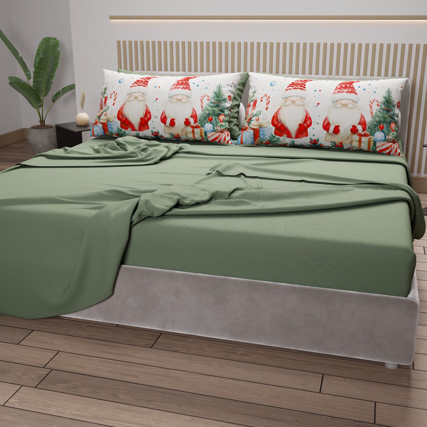Lenzuola Natalizie in Cotone, Completo Letto con Federe in Stampa Digitale 25 Xmas 6