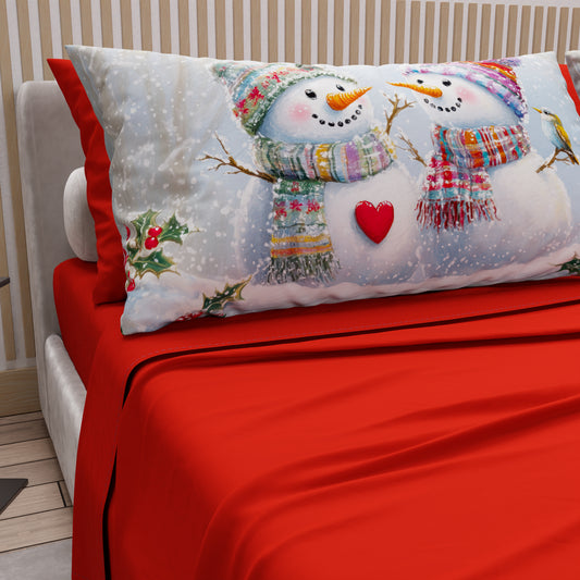 Draps de Noël en Coton, Parure de Lit avec Taies d'Oreiller en Impression Numérique 25 Xmas 7