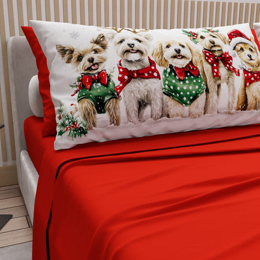 Draps de Noël en Coton, Parure de Lit avec Taies d'Oreiller en Impression Numérique 25 Xmas 9
