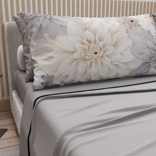 Draps en coton, parure de lit avec taies d'oreiller en impression numérique florale F25