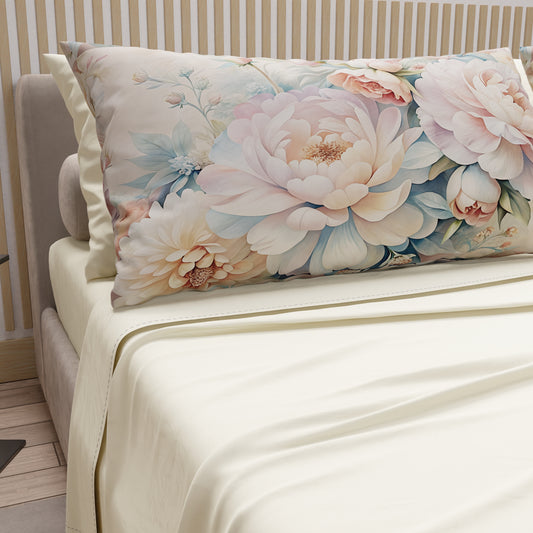 Lenzuola in Cotone, Completo Letto con Federe in Stampa Digitale Floreale F35