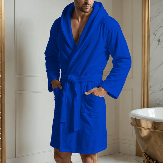 Accappatoio Microfibra Uomo e Donna Blu Elettrico