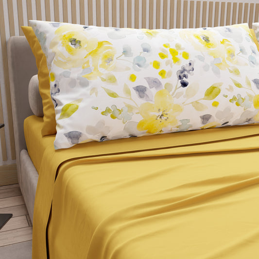 Draps en Coton, Parure de Lit avec Taies d'Oreiller en Impression Numérique Macao