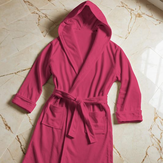 Fuchsia Microfibre Bathrobe for Men and Women