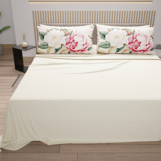 Lenzuola in Cotone, Completo Letto con Federe in Stampa Digitale Sofia