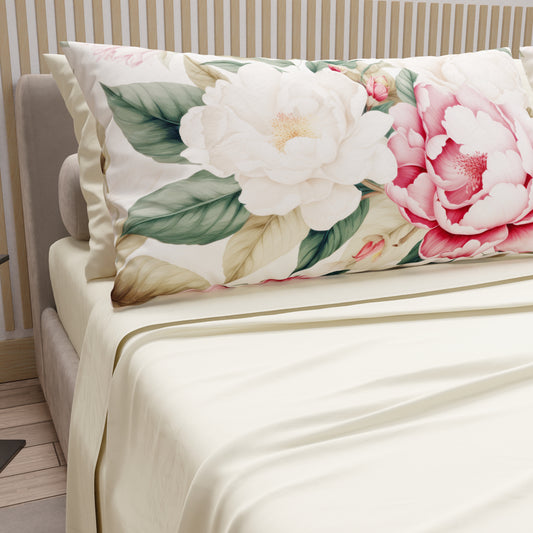 Lenzuola in Cotone, Completo Letto con Federe in Stampa Digitale Sofia