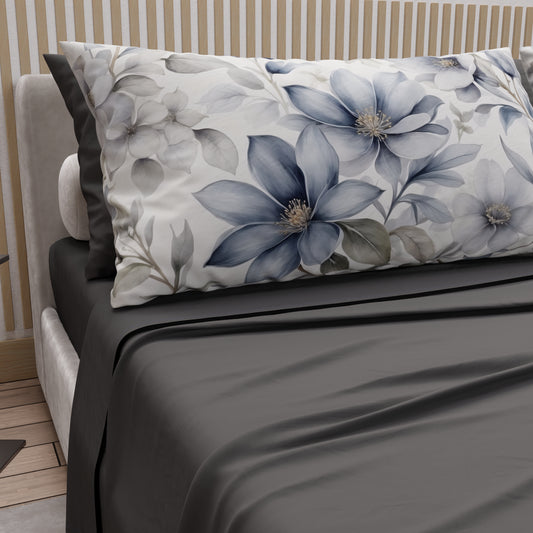 Lenzuola in Cotone, Completo Letto con Federe in Stampa Digitale Floreale F9